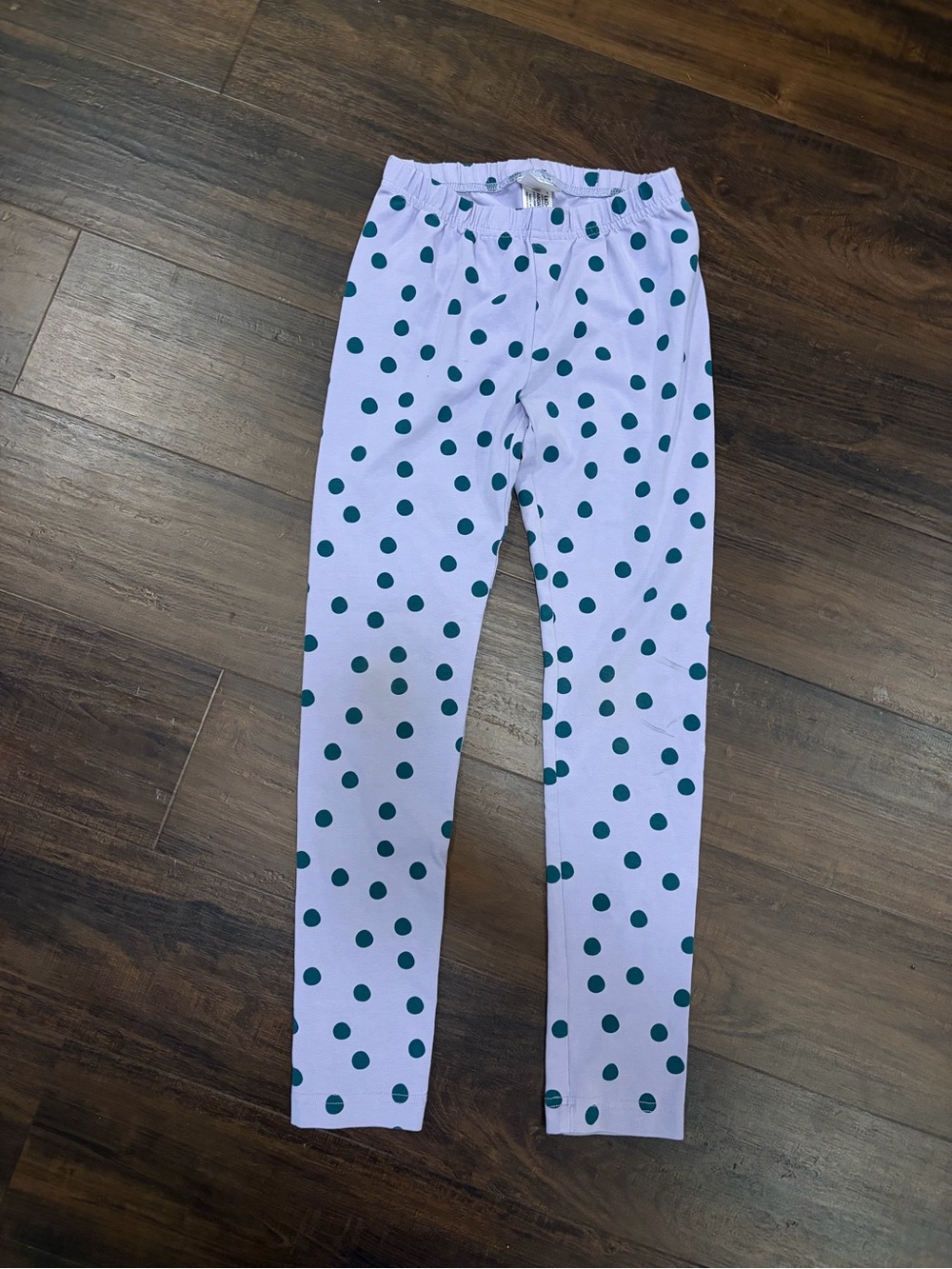 Hanna Andersson Girls 8 Purple Green Polka Dot Leggings Play Condition